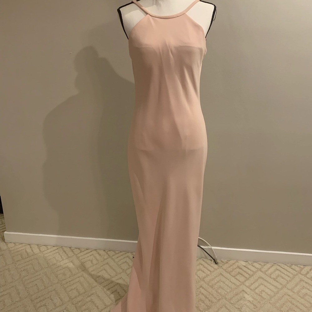Calvin Klein Pink Halter Sheath Maxi Dress